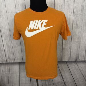 Nike Men's Medium Orange Large Spellout Cotton Short Sleeve Crewneck T-Shirt